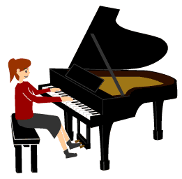 ピアノを弾く女性